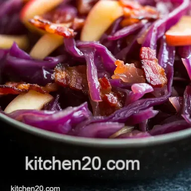 Bacon & Apple Braised Red Cabbage: A Cracking Cabbage Recipe! Recipe Card