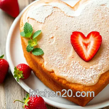 Love in Every Slice: Bake Heart-Shaped Cake with Strawberries Recipe Card