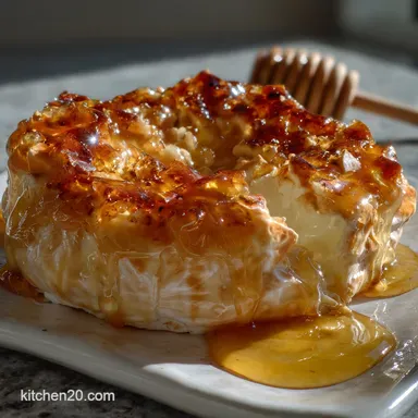 NYE Food Idea with Baked Brie and Honey Recipe Card