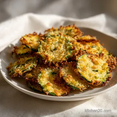 Parmesan Zucchini Crisps: Shatter-Crisp Rounds for 4 Servings Recipe Card