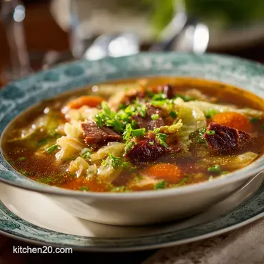 Beef Cabbage Soup Deep Flavor Slow-Simmered Recipe Recipe Card
