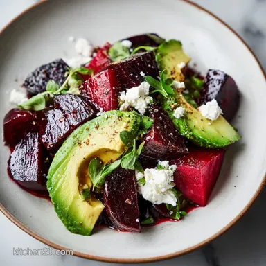 Roasted Beet Avocado Feta Salad for 4 Recipe Card