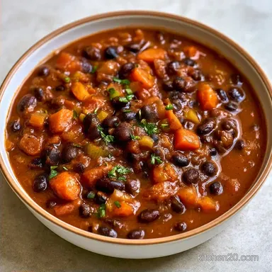 Black Bean Crockpot Soup for 8 Servings