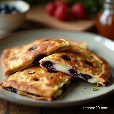Easy Blueberry Breakfast Quesadilla Recipe Crispy Quick Recipe Card