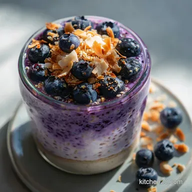 Creamy Blueberry Overnight Oats Recipe | Meal Prep Recipe Card