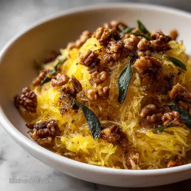 Spaghetti Squash with Brown Butter, Sage Parmesan Easy Recipe Recipe Card