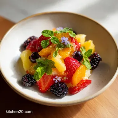 Healthy Brunch Fruit Salad in 15 Minutes Recipe Card