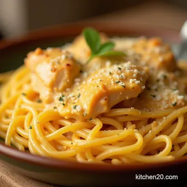 Foolproof Creamy Cajun Chicken Spaghetti with Garlic Mozzarella Recipe Card
