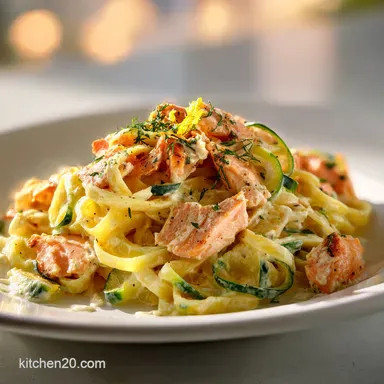 Canned Salmon Pasta for 4 Servings