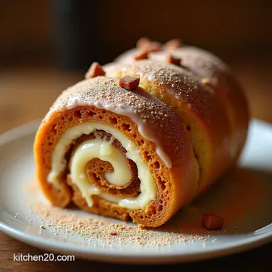 Fluffy Carrot Cinnamon Swiss Roll with Bourbon Vanilla Cream Recipe Card