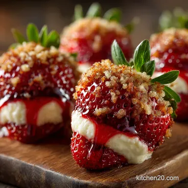 Easy Cheesecake Deviled Strawberries A NoBake Treat Recipe Card