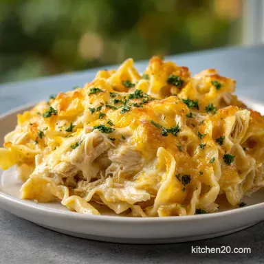 Easy Cheesy Chicken Noodle Casserole