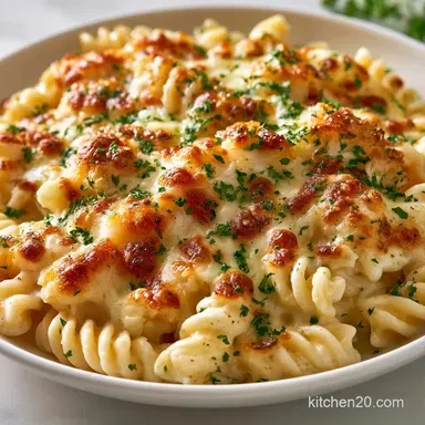 Cheesy Crab Pasta Casserole for 6 Recipe Card