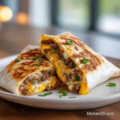 Cheesy Quesarito Recipe for 4 Servings Recipe Card