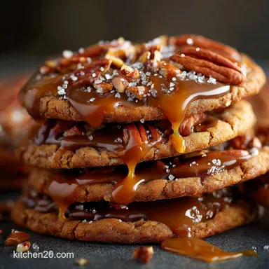 Chewy Caramel Pecan Turtle Cookies Ultimate Holiday Showstopper Recipe Card