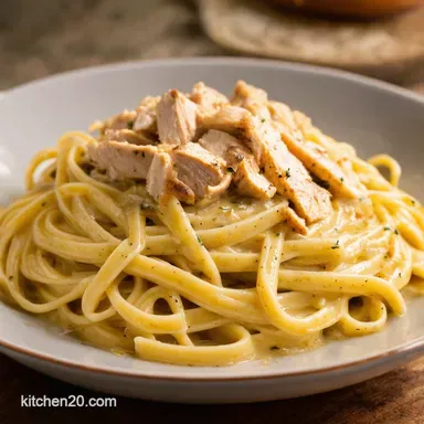 Easy Chicken Alfredo Linguine Recipe Restaurant Taste at Home Recipe Card