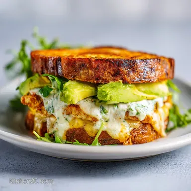 Chicken Avocado Melt Sandwich for 2 Servings Recipe Card