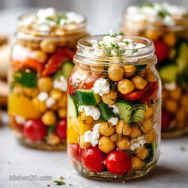 Vegetarian Lunch Ideas: Sunny No-Soggy Chickpea Jars Recipe Card