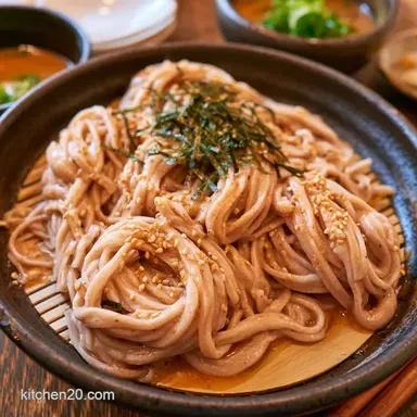 Chilled Soba Noodles with Dashi Sauce Recipe Card
