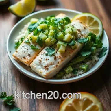 Sun-Soaked Cilantro-Lime Mahi Mahi Recipe with Avocado Salsa Recipe Card