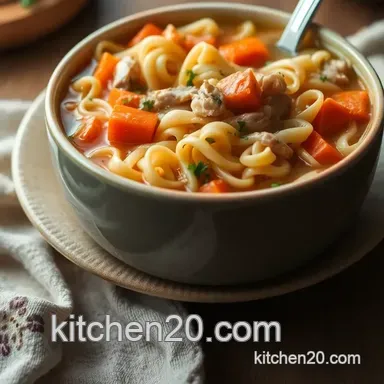Classic Chicken Noodle Soup: A Heartwarming Hug in a Bowl Recipe Card