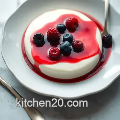 Classic Italian Panna Cotta with Berry Sauce - A Simple Delight Recipe Card