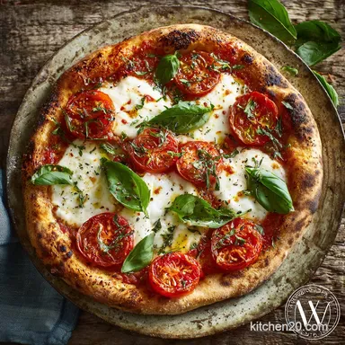 Margherita Pizza: Neapolitan Perfection in Your Home Oven Recipe Card
