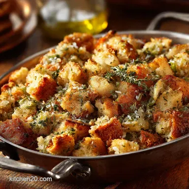 Homemade Stuffing: The Traditional Recipe for a Crisp, Moist Center. Recipe Card