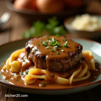 Ultimate Homestyle Salisbury Steak with Rich Onion Gravy Recipe Card