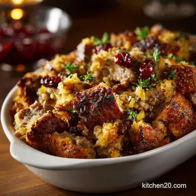Sausage Stuffing Recipe: The Ultimate Moist Crispy Festive Side Recipe Card