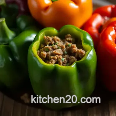 Classic stuffed bell peppers with a zesty twist - Family Favorite! Recipe Card