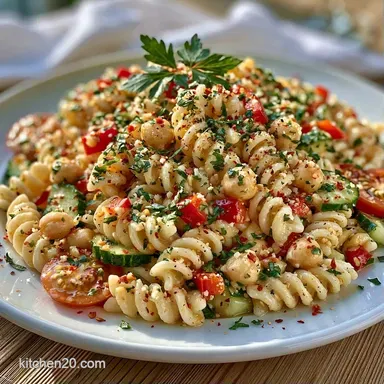 Cold Pasta Salad with Veggies for 8 Recipe Card