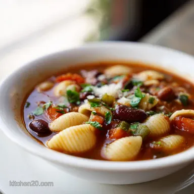 Olive Garden Pasta Fagioli Soup Recipe: 45 Min Recipe Card