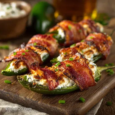 Cream Cheese Jalapeno Poppers with Bacon: Crispy Low Carb Recipe Card