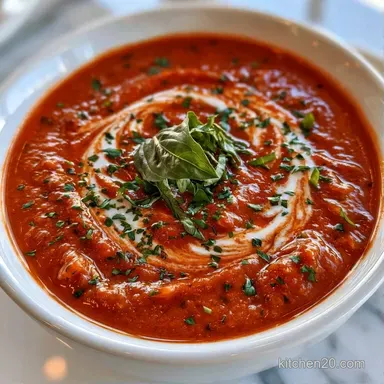 Cream of Tomato Soup in 25 Minutes Recipe Card