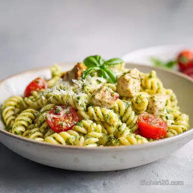 Creamy Chicken Pesto Pasta: A 30-Minute Silky Dinner for 4