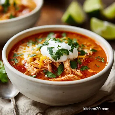 Creamy Chicken Tortilla Soup Recipe for 6 Recipe Card