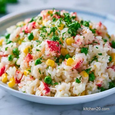 Creamy Crab Rice Salad for 8 Servings Recipe Card