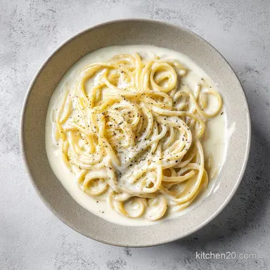 Four Cheese Spaghetti for 8 Servings Recipe Card