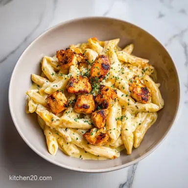 Garlic Chicken Penne in 30 Minutes Recipe Card