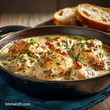 Creamy Garlic Chicken The Ultimate 40Minute Weekday Winner Recipe Card