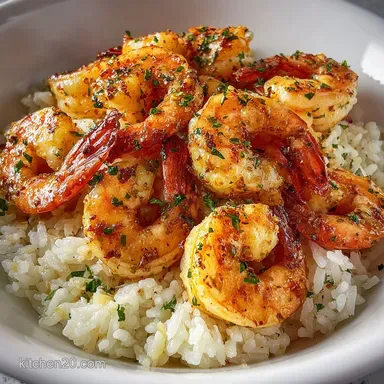 Creamy Garlic Shrimp with Rice in 20 Minutes Recipe Card