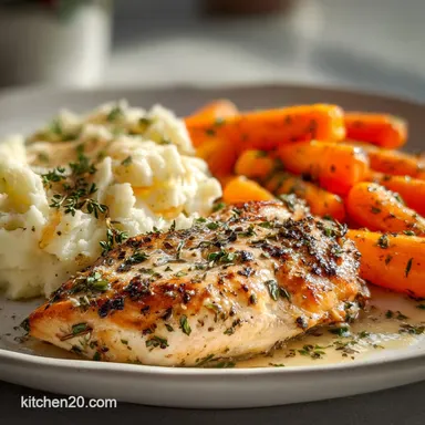 Creamy Herb Chicken with Mashed Potatoes for 4 Recipe Card