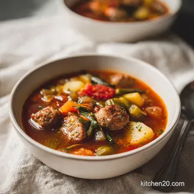 Creamy Italian Sausage Soup in 35 Minutes with Parmesan Recipe Card
