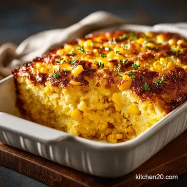Jiffy Corn Casserole Recipe: Ultra-Creamy Easy Corn Pudding Bake Recipe Card