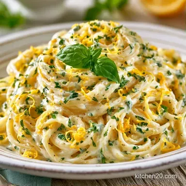 Creamy Lemon Basil Pasta in 20 Minutes Recipe Card