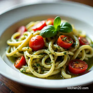 The Easiest Creamy Pesto Pasta with Burst Tomatoes