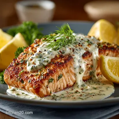 Sour Cream Baked Salmon Creamy Dill 20Minute Weeknight Wonder Recipe Card