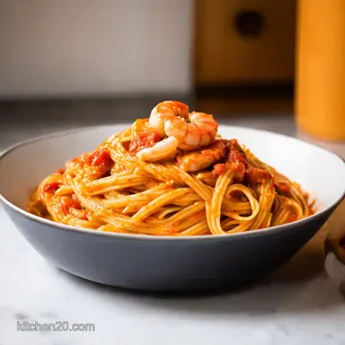 Creamy Tomato Prawn Pasta Ready in 20 Minutes Recipe Card