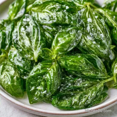 Crispy Baked Basil Chips in 30 Minutes